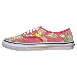 Van | Doren Red Hawaiian Floral Print Canvas Sneaker Shoe Women's Size 7.5